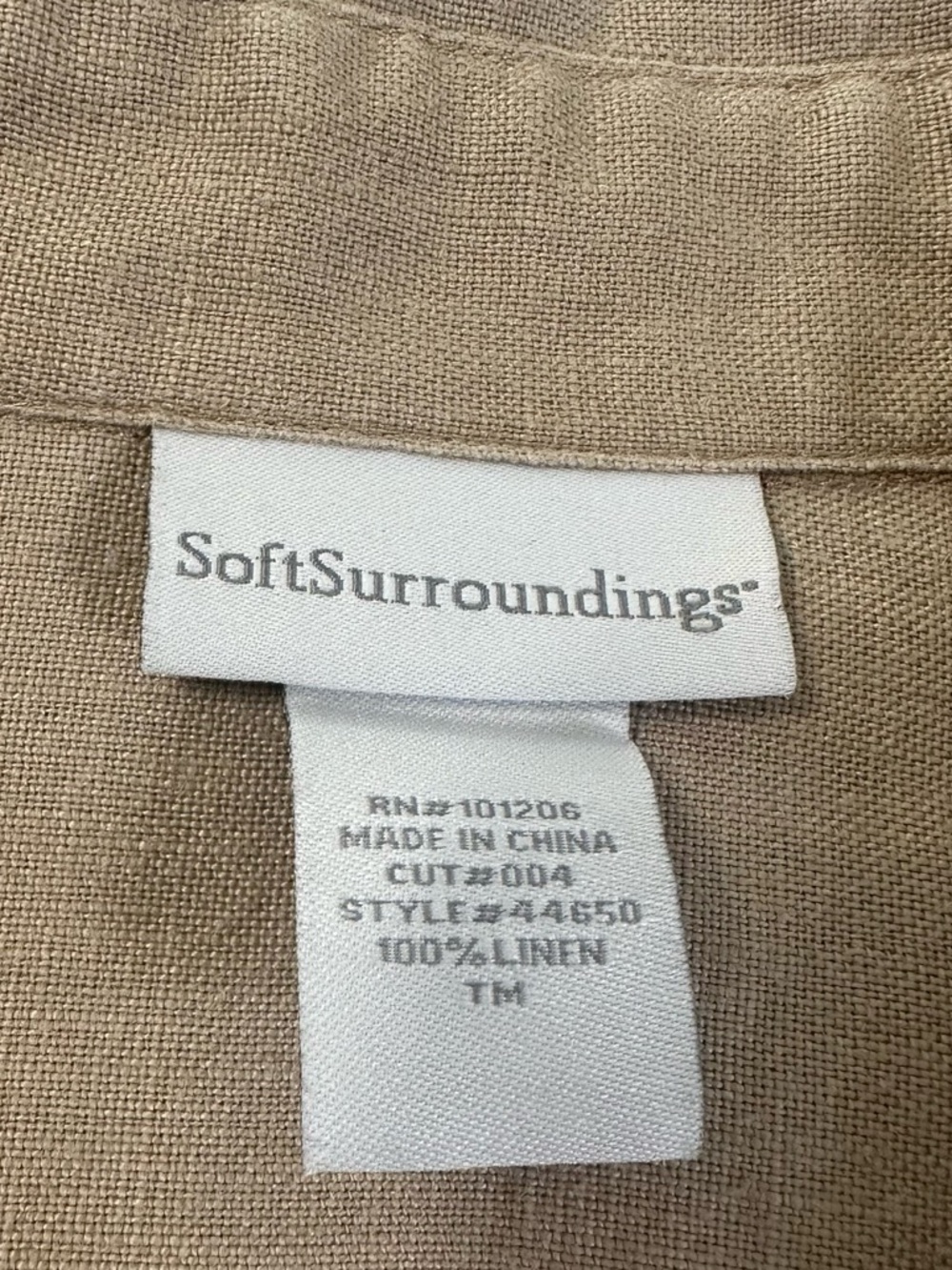 Soft Surroundings 100% Linen Tan Button-Front With Two Front Pockets Maxi Dress - Picture 6 of 14